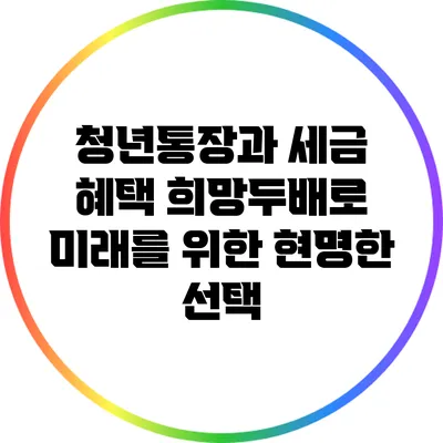청년통장과 세금 혜택: 희망두배로 미래를 위한 현명한 선택