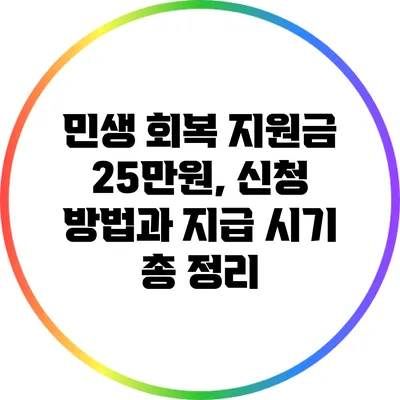 민생 회복 지원금 25만원, 신청 방법과 지급 시기 총 정리