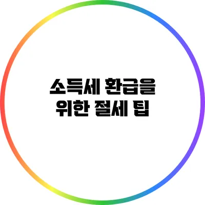 소득세 환급을 위한 절세 팁