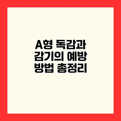 A형 독감과 감기의 예방 방법 총정리
