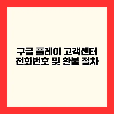 구글 플레이 고객센터 전화번호 및 환불 절차