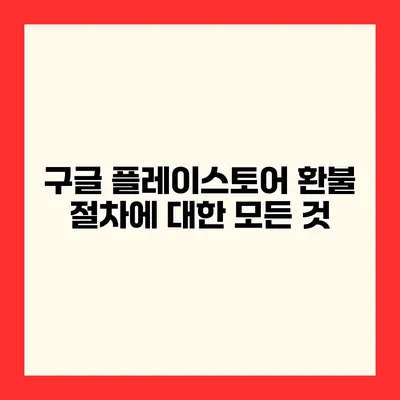 구글 플레이스토어 환불 절차에 대한 모든 것