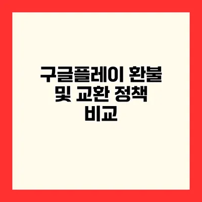 구글플레이 환불 및 교환 정책 비교