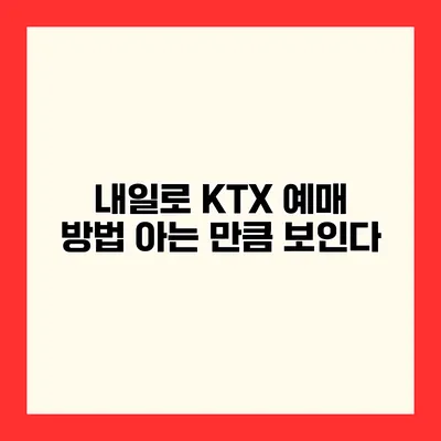 내일로 KTX 예매 방법 아는 만큼 보인다