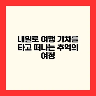 내일로 여행 기차를 타고 떠나는 추억의 여정