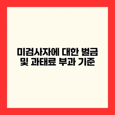 미검사자에 대한 벌금 및 과태료 부과 기준