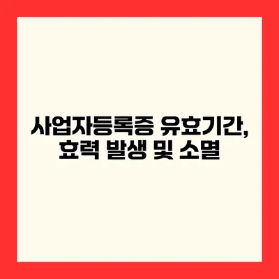 사업자등록증 유효기간, 효력 발생 및 소멸