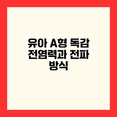 유아 A형 독감 전염력과 전파 방식