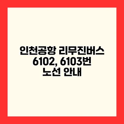 인천공항 리무진버스 6102, 6103번 노선 안내
