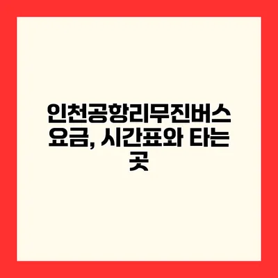 인천공항리무진버스 요금, 시간표와 타는 곳