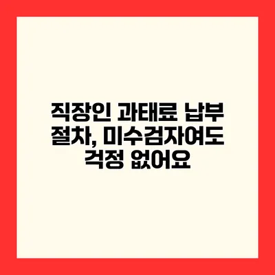 직장인 과태료 납부 절차, 미수검자여도 걱정 없어요