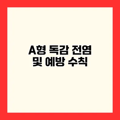 A형 독감 전염 및 예방 수칙