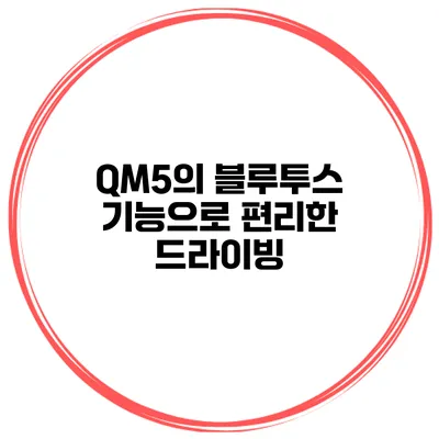 QM5의 블루투스 기능으로 편리한 드라이빙