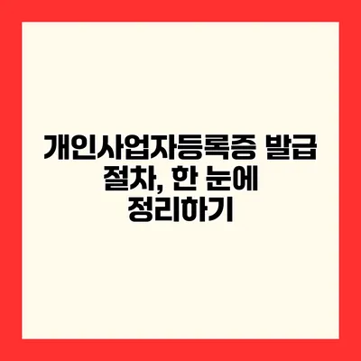 개인사업자등록증 발급 절차, 한 눈에 정리하기
