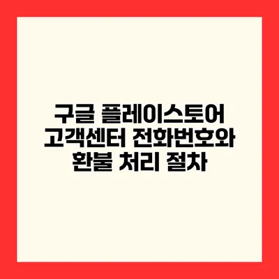 구글 플레이스토어 고객센터 전화번호와 환불 처리 절차