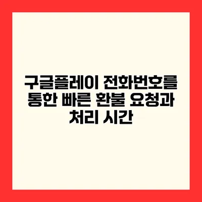 구글플레이 전화번호를 통한 빠른 환불 요청과 처리 시간