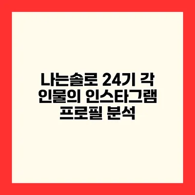 나는솔로 24기 각 인물의 인스타그램 프로필 분석