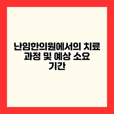 난임한의원에서의 치료 과정 및 예상 소요 기간