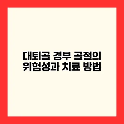 대퇴골 경부 골절의 위험성과 치료 방법