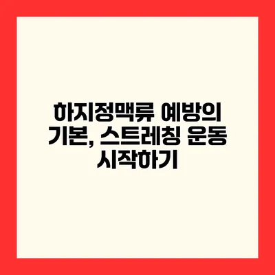 하지정맥류 예방의 기본, 스트레칭 운동 시작하기
