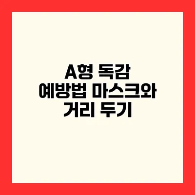 A형 독감 예방법 마스크와 거리 두기