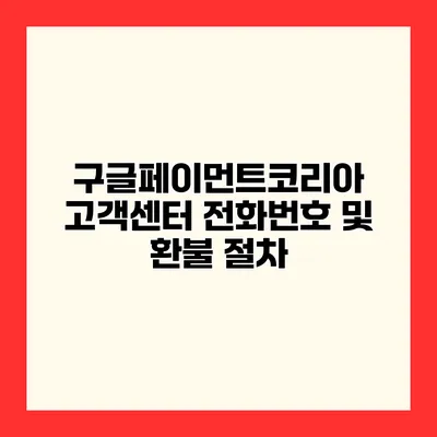구글페이먼트코리아 고객센터 전화번호 및 환불 절차