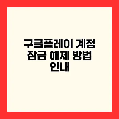 구글플레이 계정 잠금 해제 방법 안내