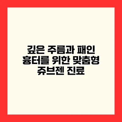 깊은 주름과 패인 흉터를 위한 맞춤형 쥬브젠 진료