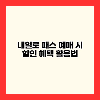 내일로 패스 예매 시 할인 혜택 활용법
