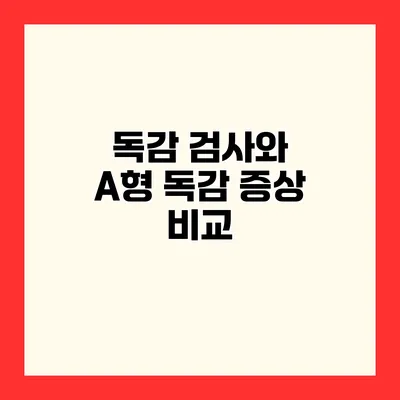독감 검사와 A형 독감 증상 비교