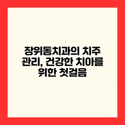장위동치과의 치주 관리, 건강한 치아를 위한 첫걸음