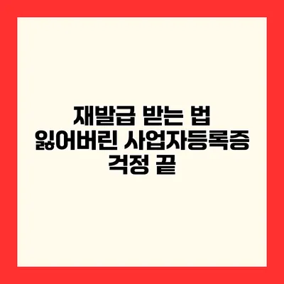 재발급 받는 법 잃어버린 사업자등록증 걱정 끝