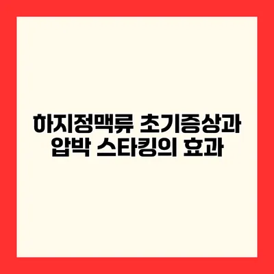 하지정맥류 초기증상과 압박 스타킹의 효과