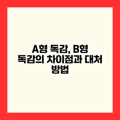 A형 독감, B형 독감의 차이점과 대처 방법