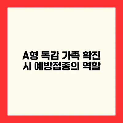 A형 독감 가족 확진 시 예방접종의 역할