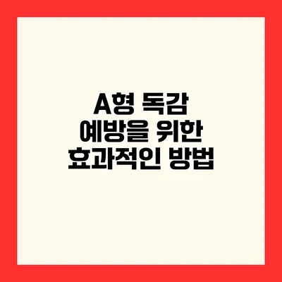 A형 독감 예방을 위한 효과적인 방법