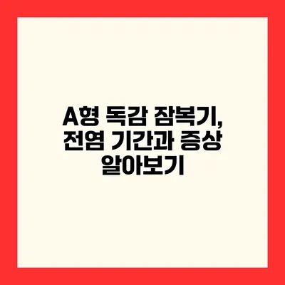 A형 독감 잠복기, 전염 기간과 증상 알아보기