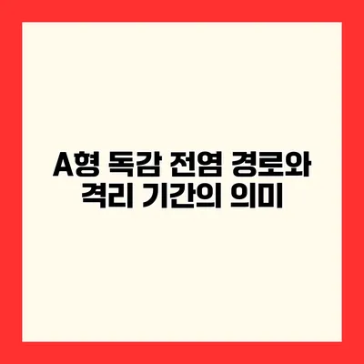A형 독감 전염 경로와 격리 기간의 의미