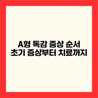 A형 독감 증상 순서 초기 증상부터 치료까지