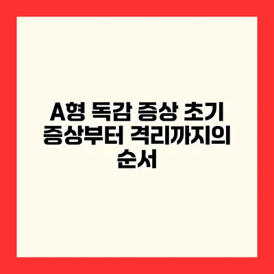 A형 독감 증상 초기 증상부터 격리까지의 순서