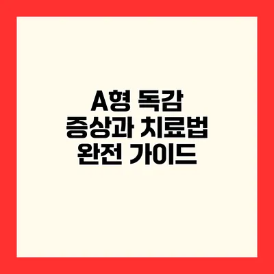A형 독감 증상과 치료법 완전 가이드