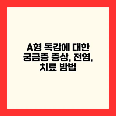 A형 독감에 대한 궁금증 증상, 전염, 치료 방법