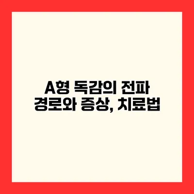 A형 독감의 전파 경로와 증상, 치료법