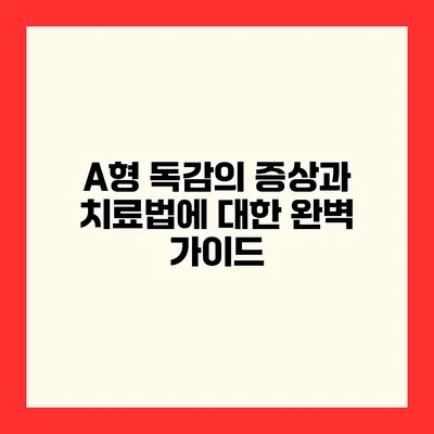 A형 독감의 증상과 치료법에 대한 완벽 가이드