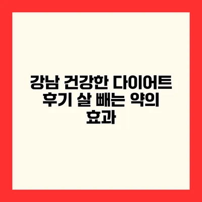 강남 건강한 다이어트 후기 살 빼는 약의 효과