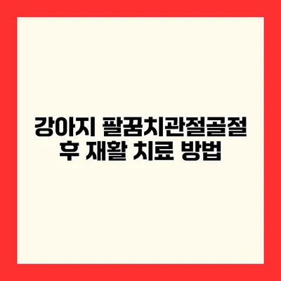 강아지 팔꿈치관절골절 후 재활 치료 방법