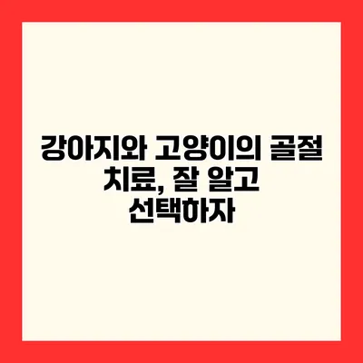 강아지와 고양이의 골절 치료, 잘 알고 선택하자