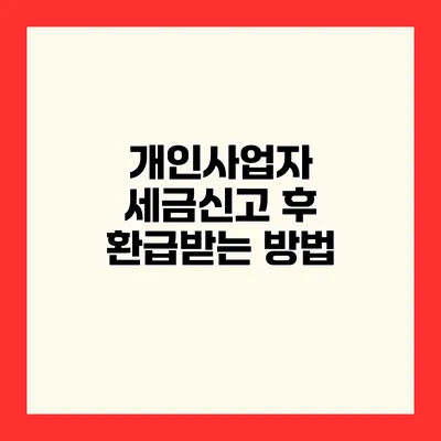 개인사업자 세금신고 후 환급받는 방법