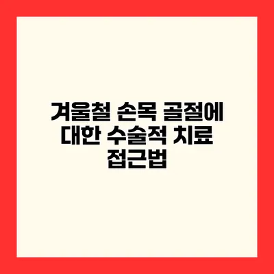 겨울철 손목 골절에 대한 수술적 치료 접근법