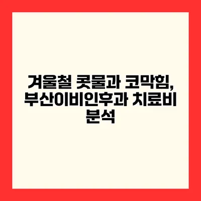 겨울철 콧물과 코막힘, 부산이비인후과 치료비 분석